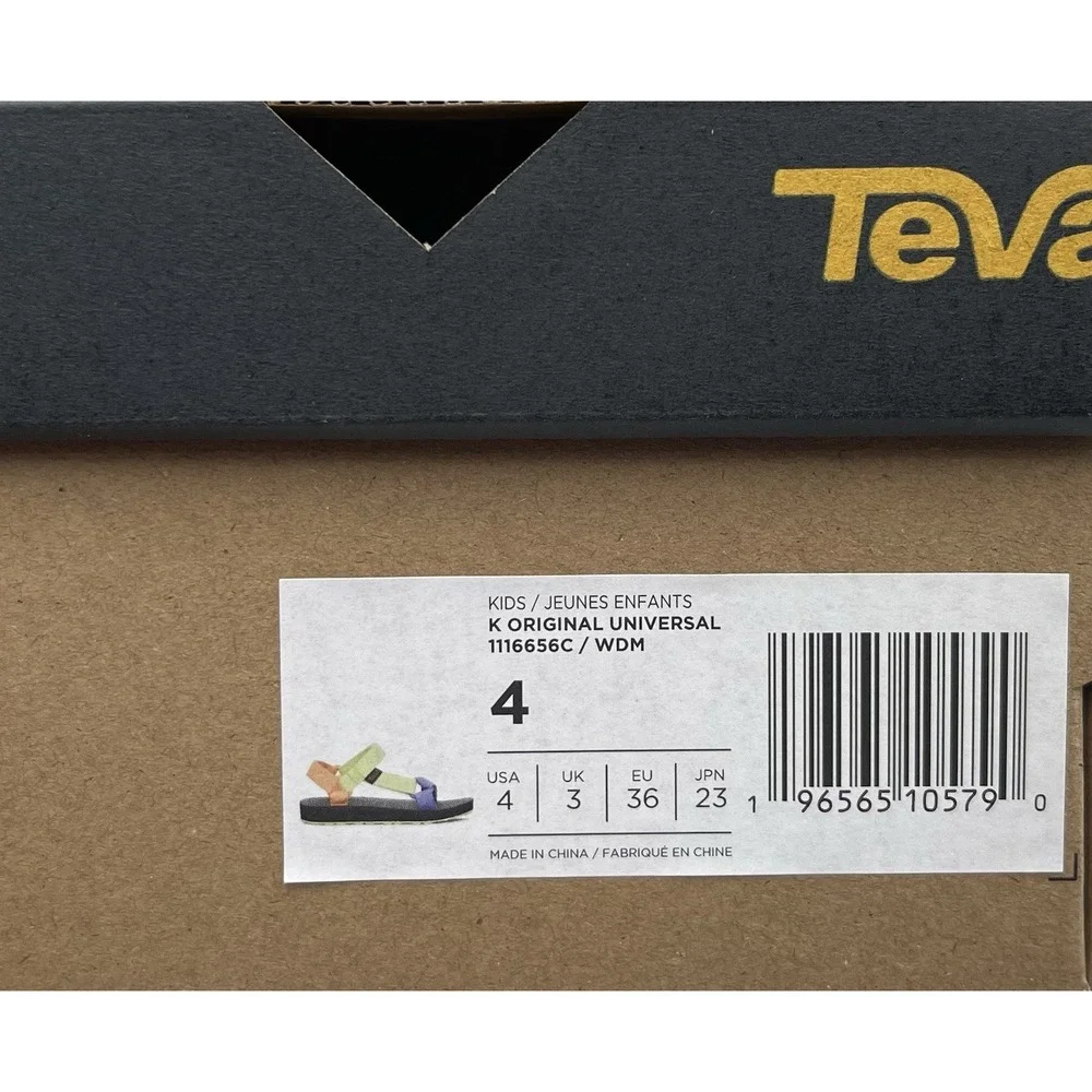 Teva Original Universal Big Youth Girls Sport Sandals Size 4 Multi Adjustable